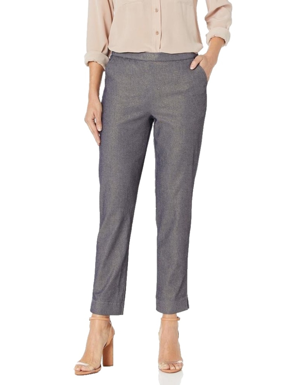 (NWT) HUE Women's Gold Metal Jaquard Stretch Leggings, Size Small